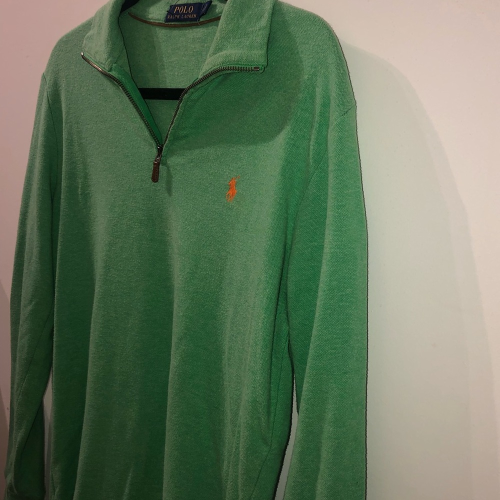 Like Green Polo 1/4 Zip Pullover